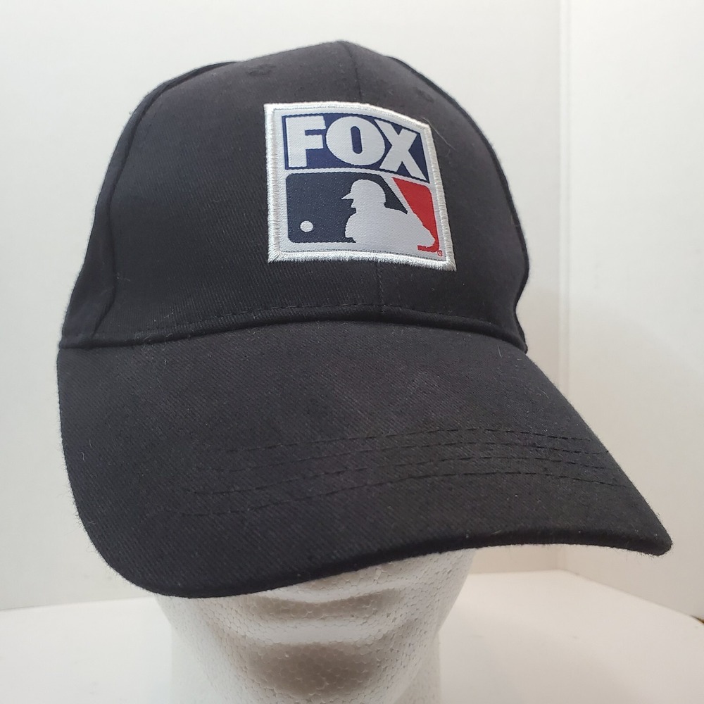 Fox Baseball MLB Patch Logo Major League Baseball Black Adjustable Hat Cap